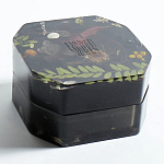 Шкатулка из эпоксидной смолы с цветами черная Epoxy Resin Square Box Black варинант исполнения - 5 | Loft Concept в Барнауле