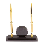 Часы настольные с двумя ручками из натурального камня Stone Clock варинант исполнения - 3 | Loft Concept в Барнауле