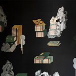 Обои ручная роспись The Art of Learning and Steps for the Flowers by Teo Yang Original colourway on Pitch dyed silk варинант исполнения - 1 | Loft Concept в Барнауле