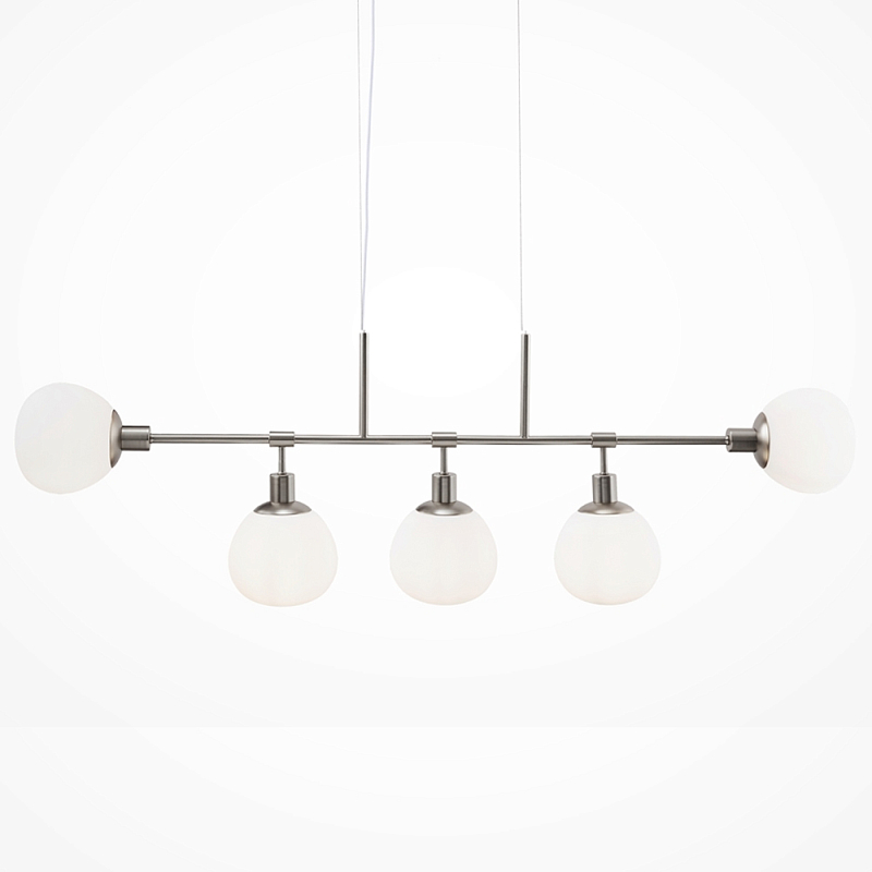 Люстра Tiepolo Ball Chandelier Nickel 5 Никель Белый в Барнауле | Loft Concept 
