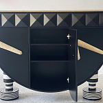 Дизайнерский комод полукруглый черный с 3-мя фактурным ящиками Occasion варинант исполнения - 4 | Loft Concept в Барнауле
