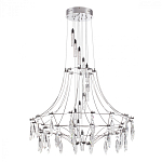 Люстра подвесная из металла с хрустальными прозрачными подвесками Quasar 81 варинант исполнения - 8 | Loft Concept в Барнауле