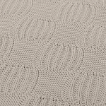 Плед из хлопка рельефной вязки бежево-серого цвета Waffle Comfort варинант исполнения - 3 | Loft Concept в Барнауле