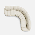 Диван Limoges полукруглой формы с обивкой букле молочного цвета варинант исполнения - 2 | Loft Concept в Барнауле