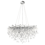 Люстра подвесная с прозрачными стеклянными подвесками в форме капель Диаметр 80 см Droplet Chandelier варинант исполнения - 2 | Loft Concept в Барнауле