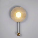 Бра круглое с каменным основанием и плафоном из стекла в форме шара Shaw Marble Lighting варинант исполнения - 5 | Loft Concept в Барнауле