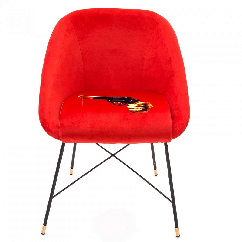 Полукресло Seletti Padded Chair Revolver Черный Красный Полукресло Seletti Padded Chair Revolver Черный Красный в Барнауле | Loft Concept