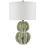 Настольная лампа с фактурным основанием с сочетании белого и зеленого цветов Festoon варинант исполнения - 3 | Loft Concept в Барнауле