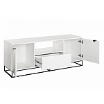 ТВ-тумба белая с  2-мя дверцами и ящиком Strict Lines варинант исполнения - 3 | Loft Concept в Барнауле