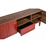 ТВ-тумба красная из массива бука с 2-мя дверками и ящиком Wenge Light варинант исполнения - 5 | Loft Concept в Барнауле