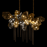 Люстра подвесная с 22-мя гранёными стеклянными плафонами с вертикальными подвесками Gilded Mirage  варинант исполнения - 4 | Loft Concept в Барнауле