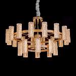 Люстра двухъярусная круглая с текстурными цилиндрическими плафонами Glimpse варинант исполнения - 6 | Loft Concept в Барнауле