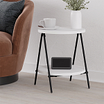 Стол приставной с 2-мя круглыми белыми столешницами ESSEL SIDE TABLE WHITE варинант исполнения - 5 | Loft Concept в Барнауле