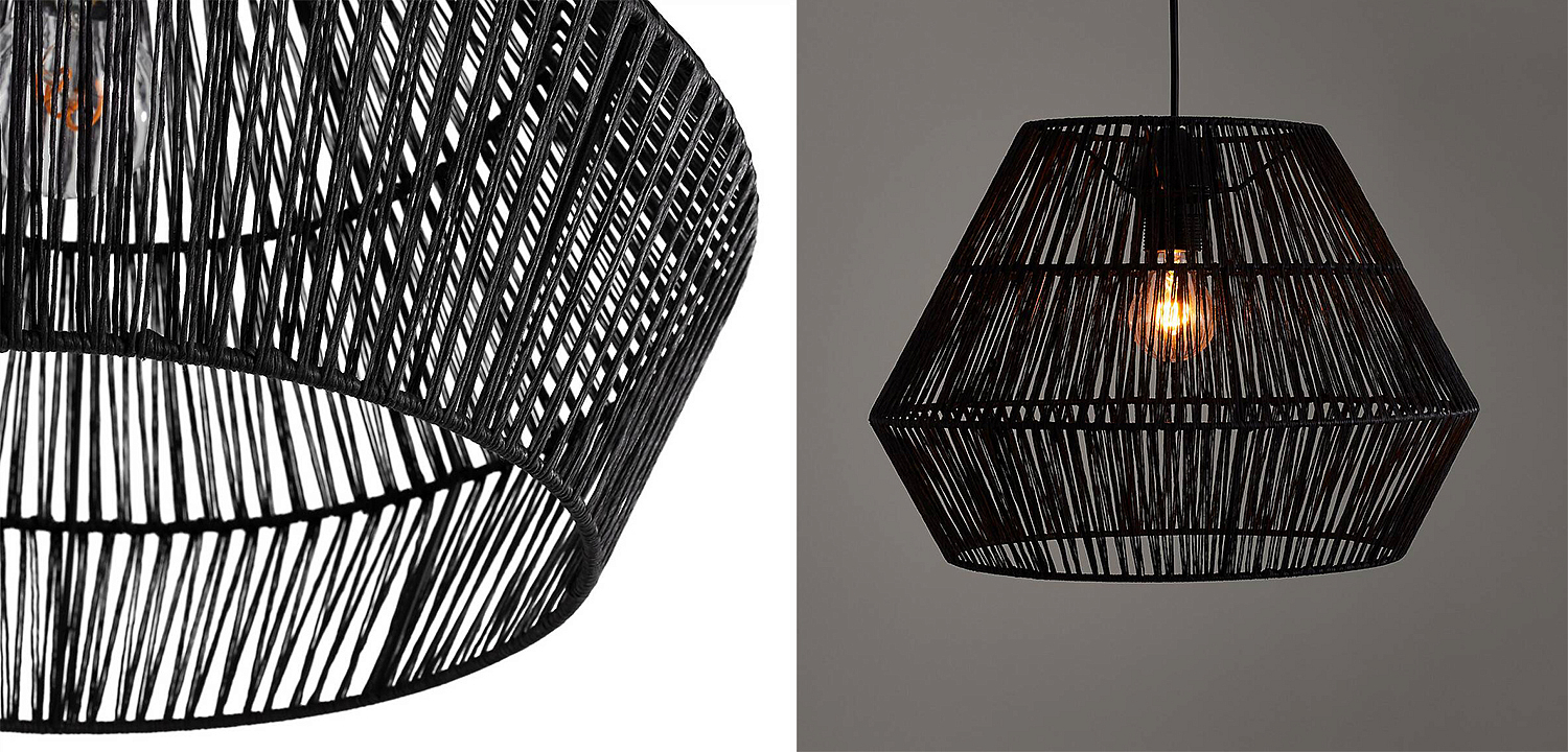Подвесной светильник Signe Wicker Hemp Black Подвесной светильник Signe Wicker Hemp Black - Loft-Concept в Барнауле