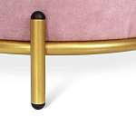 Банкетка круглая пыльно-розовый велюр на 4-х металлических ножках золотого цвета SANJAY варинант исполнения - 2 | Loft Concept в Барнауле