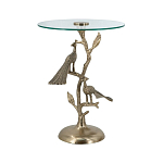 Столик с круглой стеклянной столешницей и корпусом в виде двух павлинов на ветке Table Two Peacocks варинант исполнения - 2 | Loft Concept в Барнауле