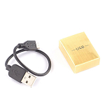 Зажигалка электронная с накладкой из натурального камня Малахит и с USB проводом для зарядки Stone Lighters варинант исполнения - 4 | Loft Concept в Барнауле