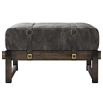 Пуф Duncan винтажная черная кожа  варинант исполнения - 1 | Loft Concept в Барнауле