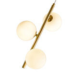 Подвесной светильник бронзового цвета с 3-мя белыми стеклянными шарообразными плафонами Bubble Chandelier варинант исполнения - 2 | Loft Concept в Барнауле