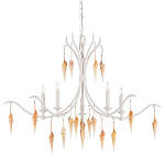 Люстра белая фактурная с подвесками из ракушек Study of Grace варинант исполнения - 2 | Loft Concept в Барнауле