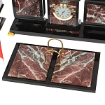 Настольный письменный набор из креноида и змеевика на бронзовых ножках Marble Accessory варинант исполнения - 3 | Loft Concept в Барнауле