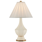 Настольная лампа с фактурным конусовидным абажуром и кожаным каркасом Malifis варинант исполнения - 3 | Loft Concept в Барнауле