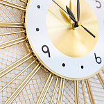 Часы настенные из металла в виде солнца с белым циферблатом Mirror Tower Clock варинант исполнения - 3 | Loft Concept в Барнауле