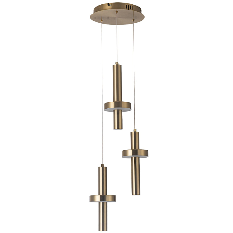 Каскадный светильник с 3-мя плафонами Flos Brass Metal Acrylic Trio Hanging Lamp Латунь Каскадный светильник с 3-мя плафонами Flos Brass Metal Acrylic Trio Hanging Lamp Латунь в Барнауле | Loft Concept