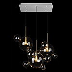 Люстра подвесная 3 лампы с прозрачными стеклянными шарами и золотыми деталями Giopato & Coombes варинант исполнения - 2 | Loft Concept в Барнауле