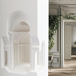 Встраиваемый в стену гипсовый светильник под покраску с арками и рельефными колоннами Antiquity Athena варинант исполнения - 10 | Loft Concept в Барнауле