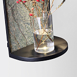 Настенный светильник зеленого цвета с черной рамкой овальной формы с полкой Herbarium  варинант исполнения - 3 | Loft Concept в Барнауле