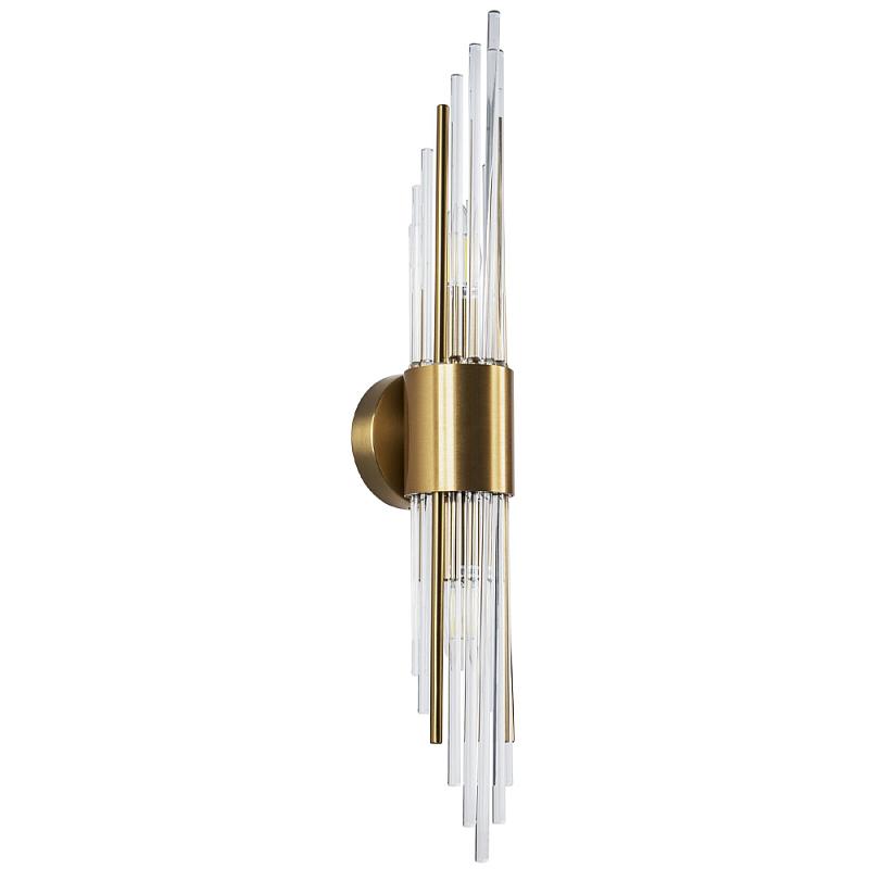 Бра с декором в виде хрустальных трубочек Nembus Brass Round Glass Wall Lamp Прозрачный Латунь Бра с декором в виде хрустальных трубочек Nembus Brass Round Glass Wall Lamp Прозрачный Латунь в Барнауле | Loft Concept