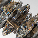 Люстра подвесная круглая с овальными подвесками из стекла дымчатого цвета Harlow Crystal Round варинант исполнения - 3 | Loft Concept в Барнауле