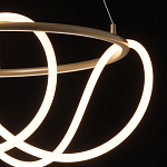 Люстра подвесная круглая золотого цвета с белыми изогнутыми световыми линиями Luke Lampco Tracer Lamp варинант исполнения - 5 | Loft Concept в Барнауле