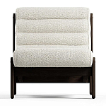 Кресло с деревянным каркасом и обивкой из белой ткани букле Medieval Furniture варинант исполнения - 3 | Loft Concept в Барнауле