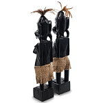 Комплект из 2-х деревянных статуэток Asmat Statuettes Black варинант исполнения - 5 | Loft Concept в Барнауле