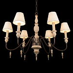 Люстра на металлическом основании с 6-ю белыми тканевыми абажурами Terrain варинант исполнения - 8 | Loft Concept в Барнауле