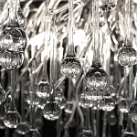 Люстра подвесная с прозрачными стеклянными подвесками в форме капель Диаметр 100 см Droplet Chandelier варинант исполнения - 20 | Loft Concept в Барнауле