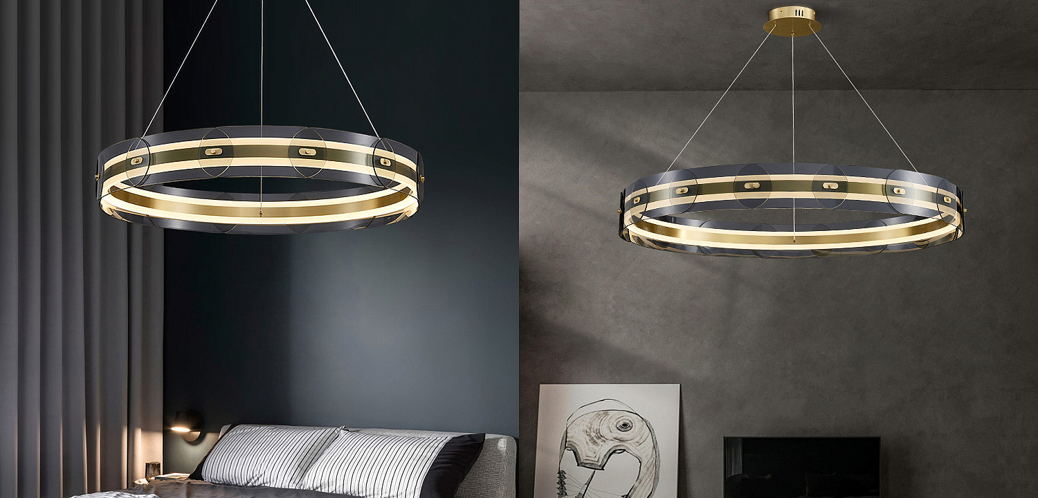 Люстра Gold ring horizontal chandelier Люстра Gold ring horizontal chandelier - Loft-Concept в Барнауле