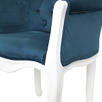 Кресло низкое в стиле прованс Louis French Armchair white and blue velour варинант исполнения - 4 | Loft Concept в Барнауле