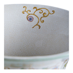 Ваза высокая из фарфора на бронзовом основании Turquoise Blooming Garden варинант исполнения - 4 | Loft Concept в Барнауле