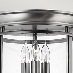 Потолочный светильник в форме фонаря с прозрачным цилиндрическим плафоном и тремя лампами в форме свечей Hinkley варинант исполнения - 4 | Loft Concept в Барнауле