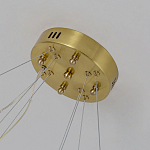 Люстра подвесная двухъярусная с золотистымыми кольцами и прозрачными стеклянными элементами Ring Horizontal варинант исполнения - 2 | Loft Concept в Барнауле