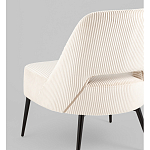 Кресло лаунж Бостон велюр рельефный молочный на черных ножках варинант исполнения - 3 | Loft Concept в Барнауле