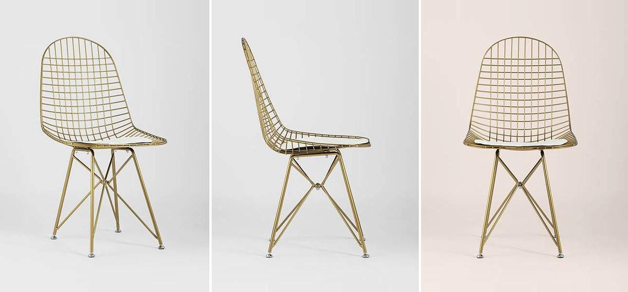 Стул Bertoia S Chair Золотой Металл Стул Bertoia S Chair Золотой Металл - Loft-Concept в Барнауле