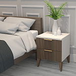 Тумба прикроватная коричневая с белой столешницей и двумя ящиками Harper Line варинант исполнения - 3 | Loft Concept в Барнауле