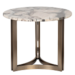 Столик журнальный с круглой мраморной столешницей Unique Stone Design варинант исполнения - 1 | Loft Concept в Барнауле