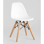 Пластиковый стул на ножках из массива бука Eames Small White варинант исполнения - 1 | Loft Concept в Барнауле