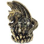 Декоративная статуэтка Дракон со стеклянным шаром Dragon and Glass Ball Gold Black варинант исполнения - 1 | Loft Concept в Барнауле