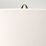 Настольная лампа с шарообразным прозрачным основанием из цветного переработанного стекла и белым цилиндрическим абажуром Elstead Lighting варинант исполнения - 3 | Loft Concept в Барнауле